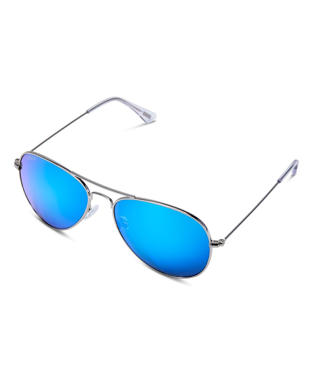 DIFF Eyewear Women's Sunglasses SILVER/BLUE - Silver & Blue Cruz Sunglasses | Zulily
