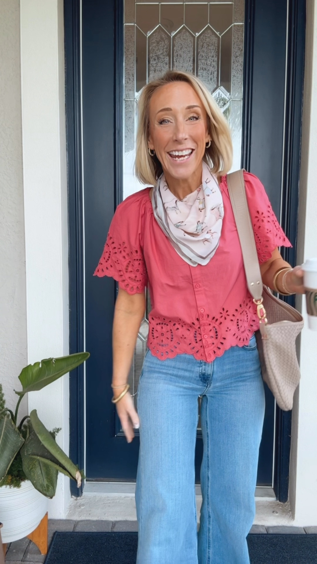 My ootd for a girls day out 😊
• eyelet top - size XS. 
• jeans - size 25.
• scarf (linked similar!), purse, and accessories linked too!

#LTKSeasonal #LTKootd #LTKOver40