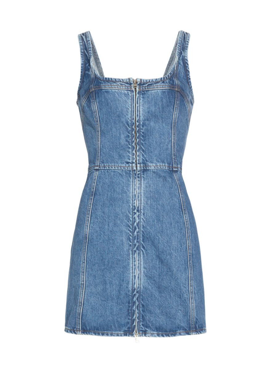 Denim Bustier Front-Zip Minidress | Saks Fifth Avenue
