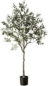 Apeair Artificial Olive Tree, Tall 6.3Feet Fake Potted Olive Silk Tree with Planter, Large Faux H... | Amazon (US)