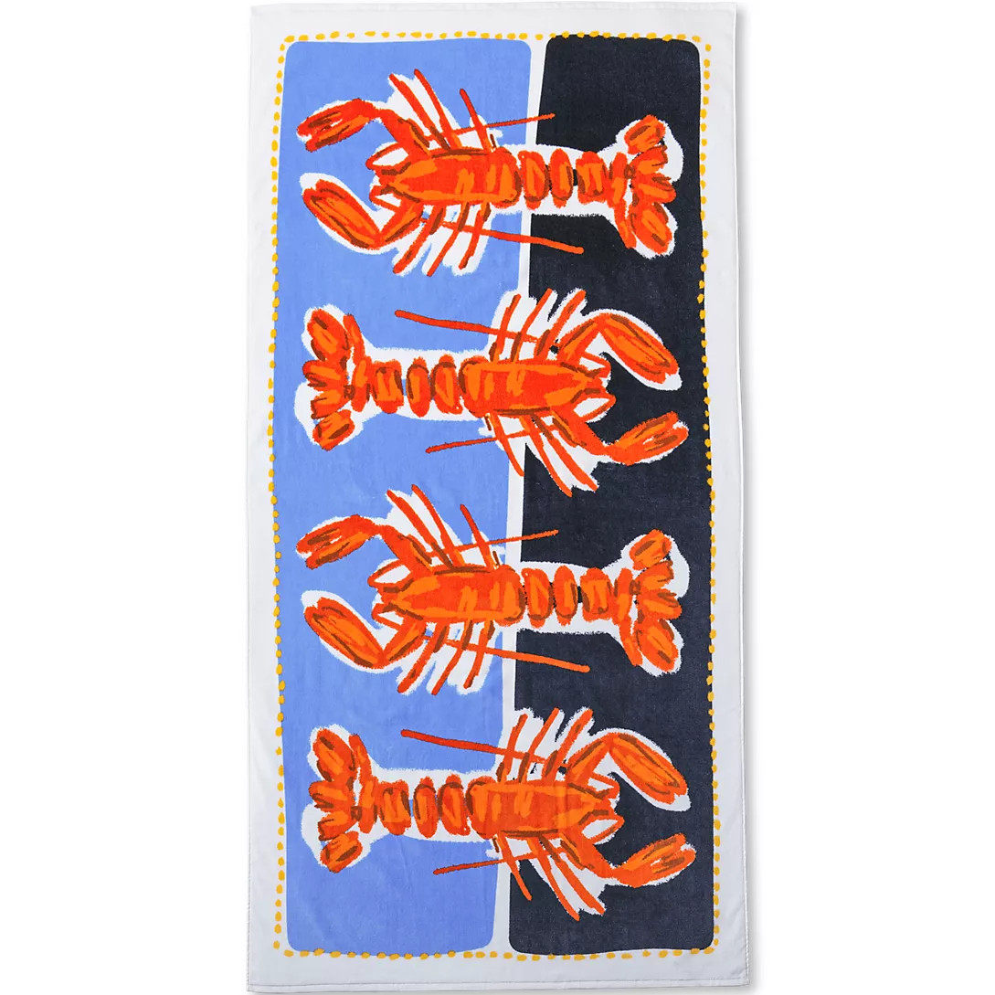 Printed Velour Beach Towel | Lands' End (US)