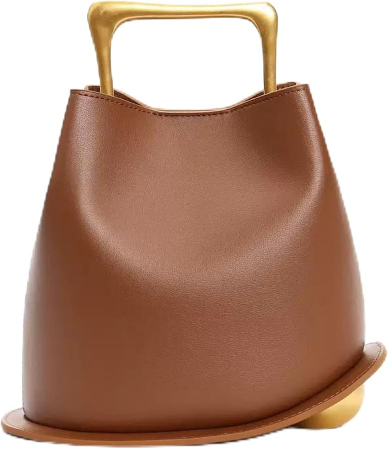 Women's Genuine Leather Personalized Bucket Handbag Bag, Homeless Retro Single-shoulder Crossbody... | Amazon (US)