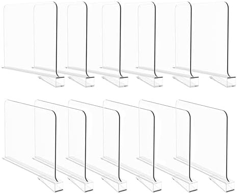 Acrylic Shelf Dividers for Closet Organization, Closet Shelf Organizer Closet Separator for Wood ... | Amazon (US)
