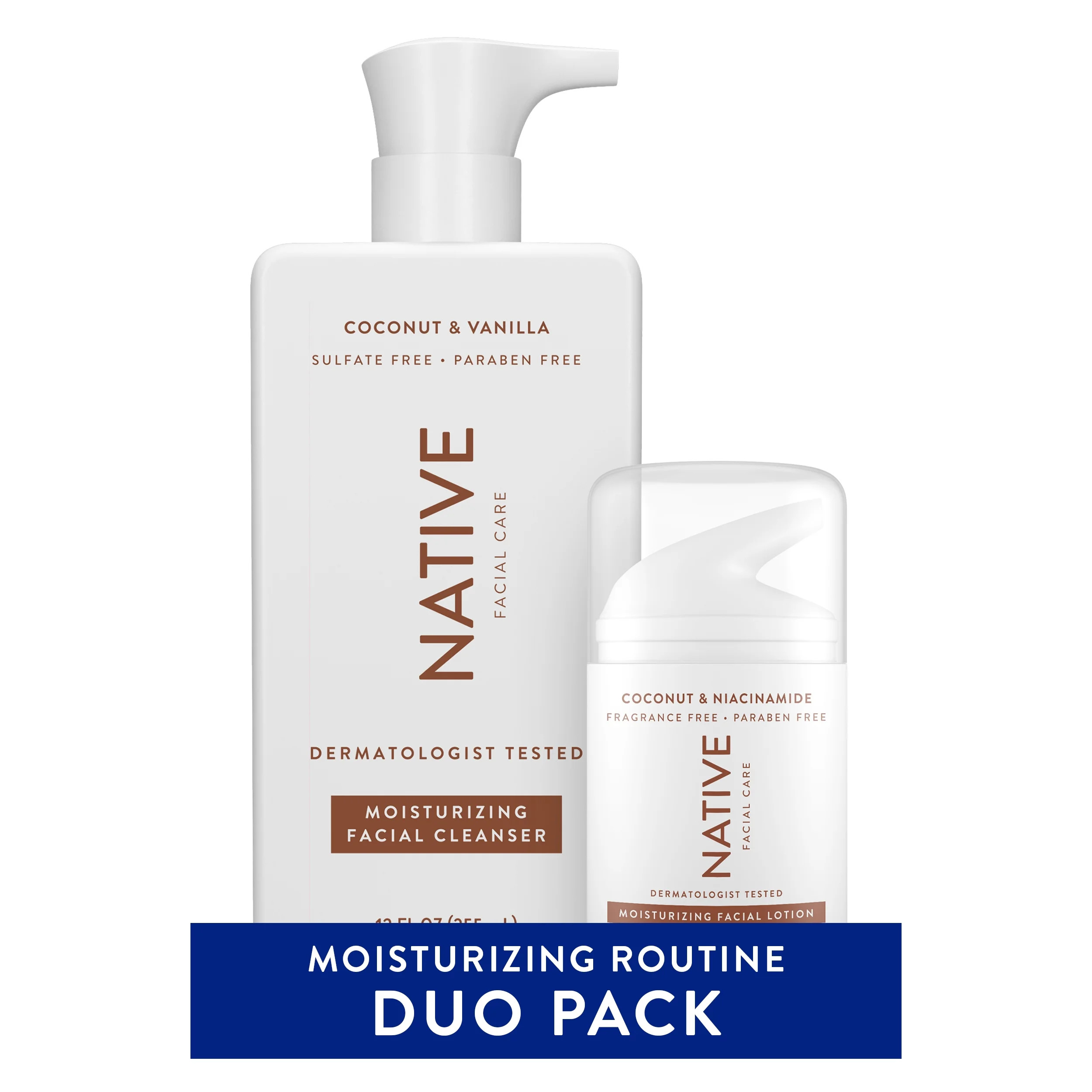 Native Coconut Facial Cleanser and Moisturizer Bundle, Normal to Dry Skin Types - Walmart.com | Walmart (US)