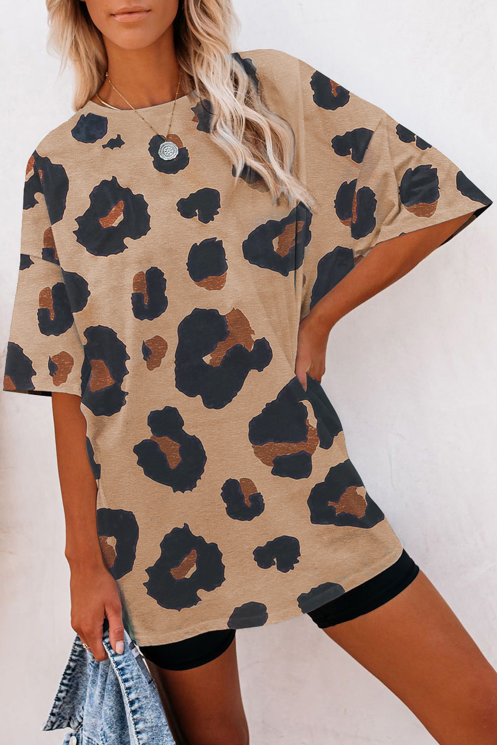 Cheetah Boyfriend Style Oversized Short Sleeve T Shirt | Shewin