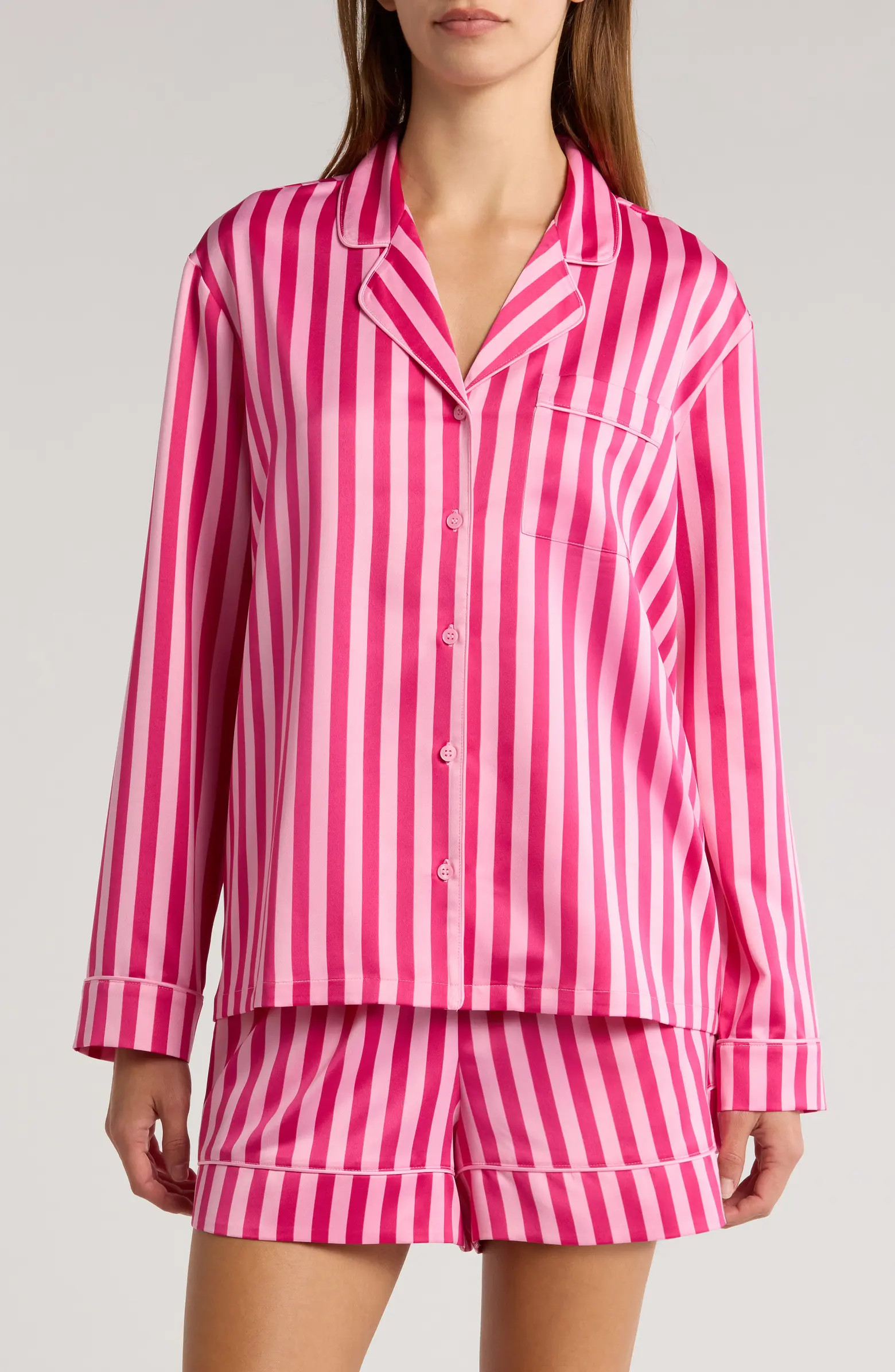 Nordstrom Satin Long Sleeve Short Pajamas | Nordstrom | Nordstrom
