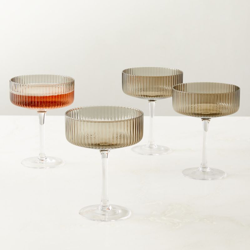 Eve Smoke Coupe Cocktail Glasses Set of 4 + Reviews | CB2 | CB2