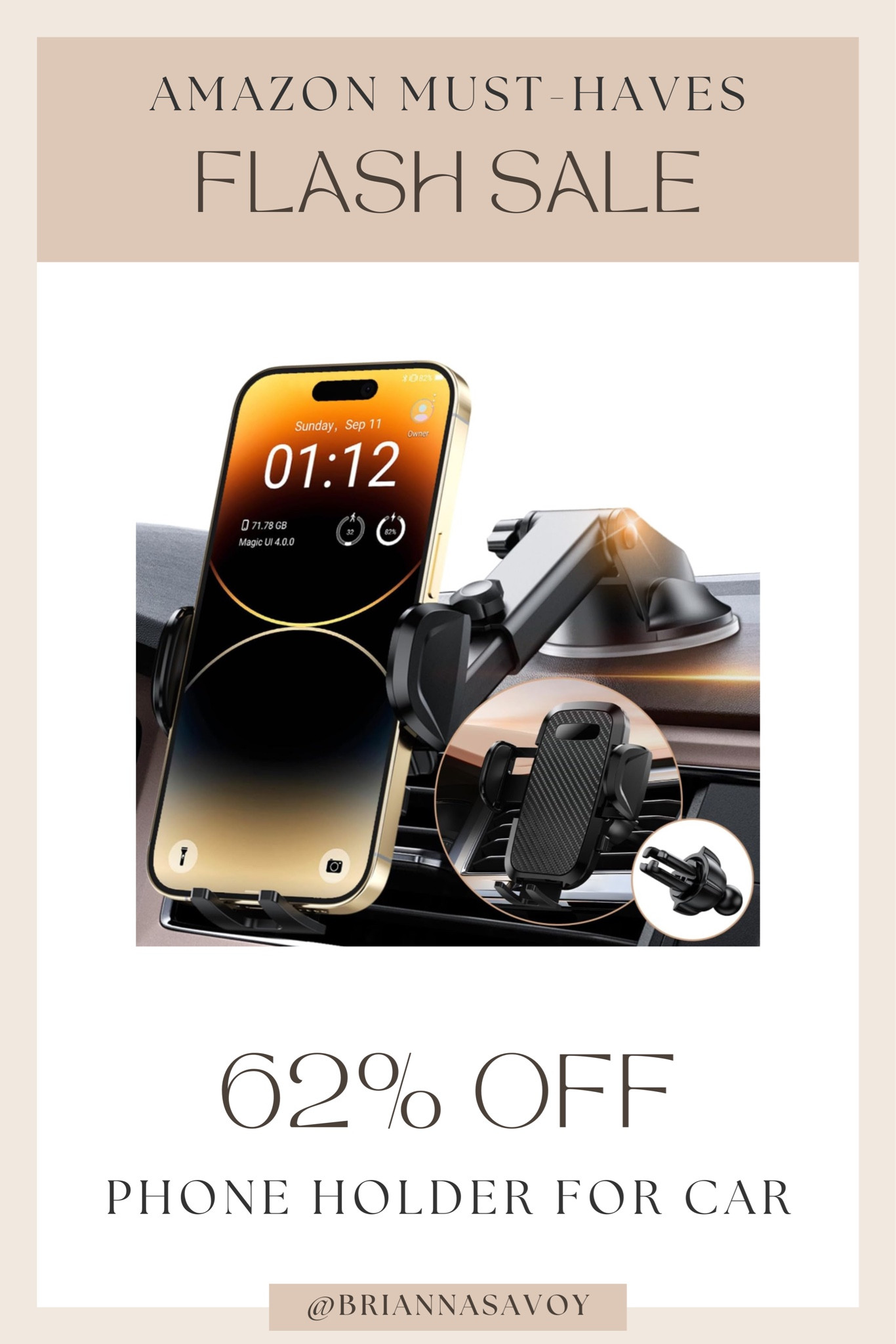 Just snagged myself this phone holder for my car while it was on sale!! 

Check it out 👏🏼 #ltkamazon #flashsale 

#LTKtravel #LTKsalealert #LTKfindsunder50