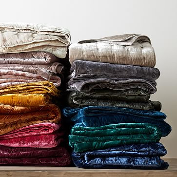 Lush Velvet Tack Stitch Quilt &amp; Shams | West Elm (US)