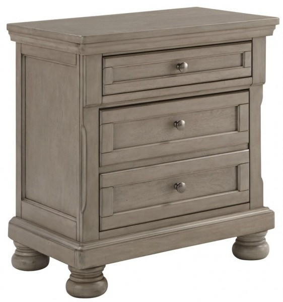 Lettner Light Gray 2 Drawer Nightstand | 1stopbedrooms