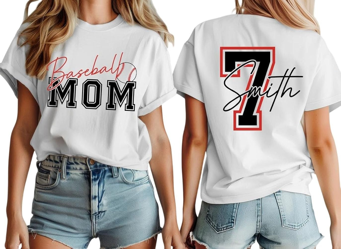 NAZENTI Custom Baseball Mom Shirt, Personalized Baseball Mom Shirts for Women | Amazon (US)