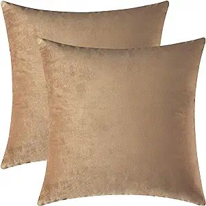 Mixhug Decorative Throw Pillow Covers, Velvet Cushion Covers, Solid Throw Pillow Cases for Couch ... | Amazon (US)