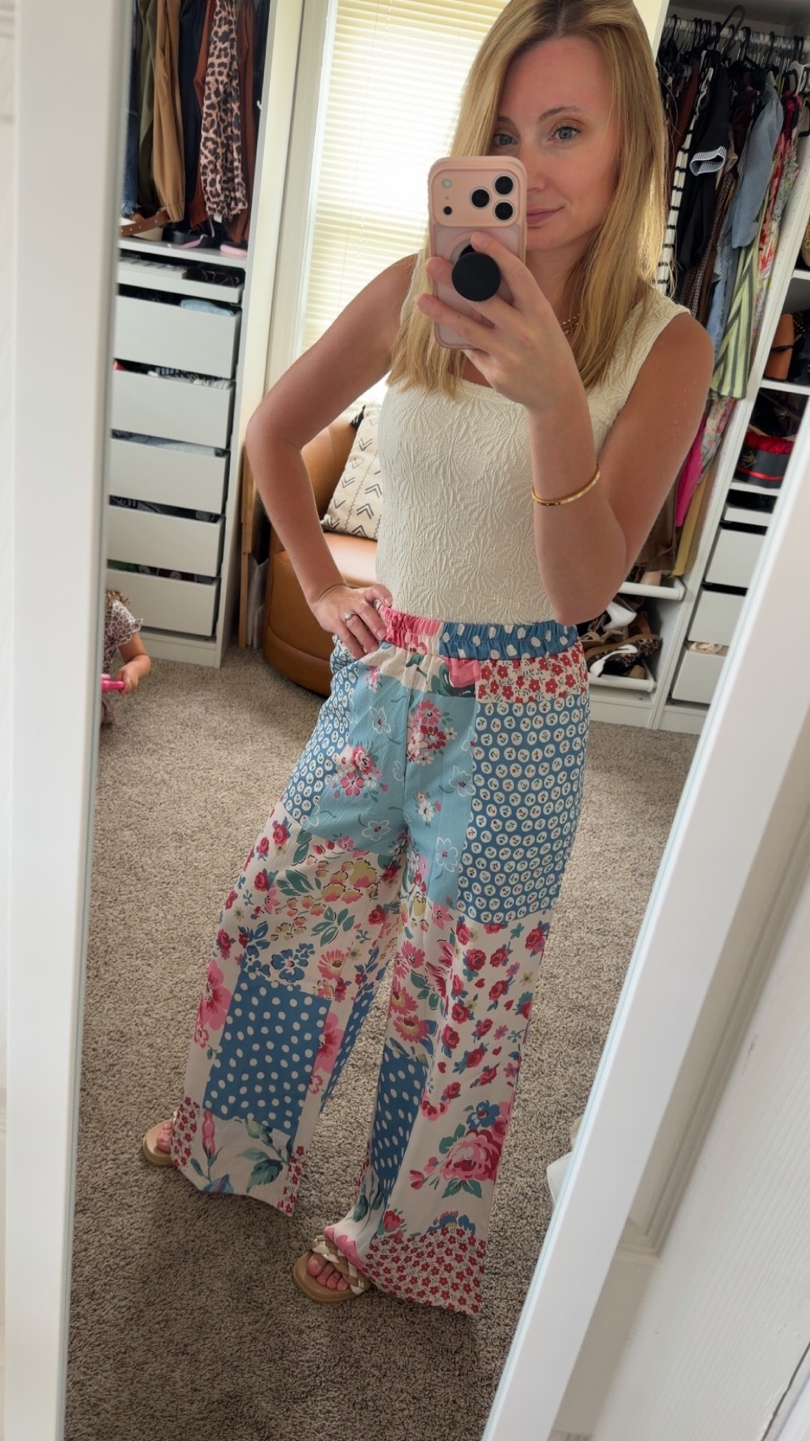 Love these pants so much! The patchwork design is so cute.

#LTKootd #LTKmomlife