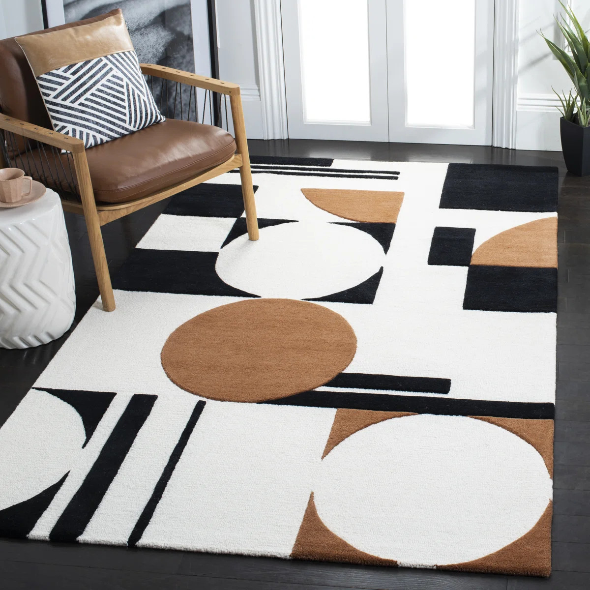 Antoni Handmade Wool Ivory/Black/Brown Rug | Wayfair North America