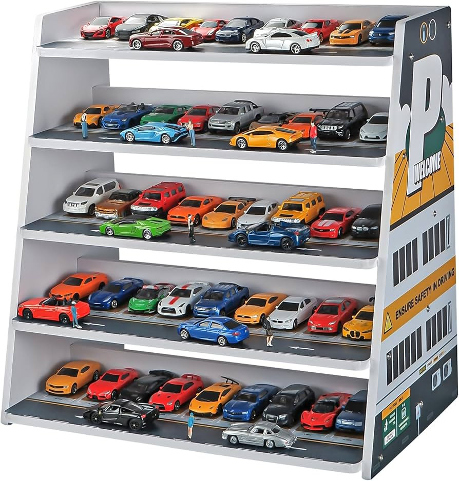 Kivmcds 1/64 Hot Die Cast Wheel Display Case，Five-Tier Stepped car Model Display Stand，Toy Ca... | Amazon (US)