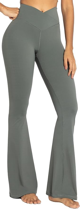 Sunzel Flare Leggings, Crossover Yoga Pants with Tummy Control, High-Waisted and Wide Leg | Amazon (US)