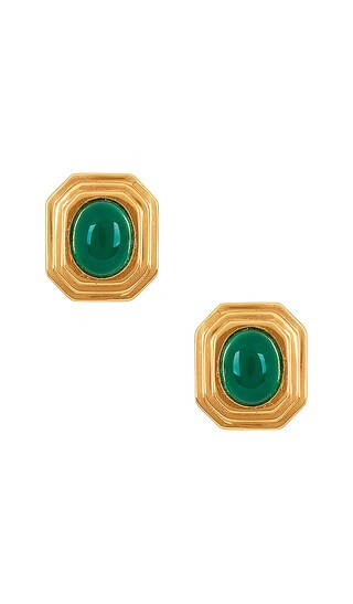 Aisling Earrings in 24k Gold Vermeil & Green Onyx | Revolve Clothing (Global)