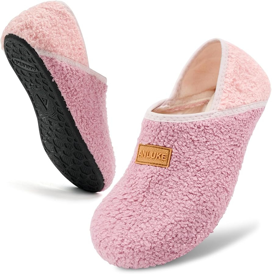 ANLUKE Slipper for Women Men Slipper Socks Fuzzy House Shoes Rubber Sole Slip On Soft-Lightweight... | Amazon (US)