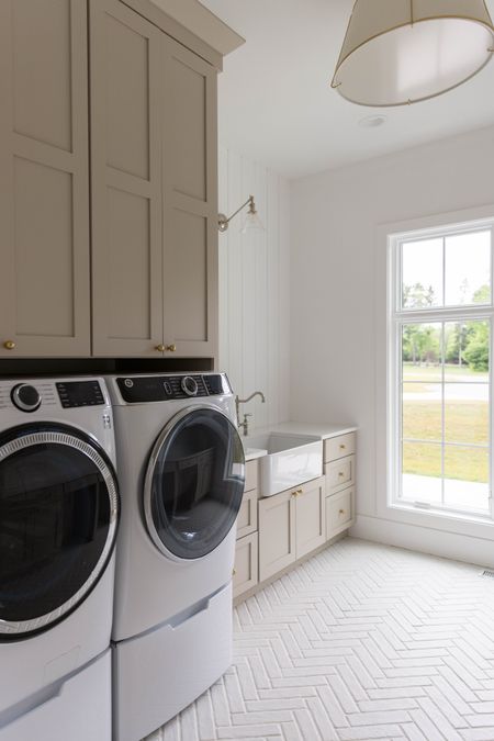 Laundry room details.  Cabinets are Light Mocha from Showplace Cabinets. Walls are SW high reflective white 

#LTKhome