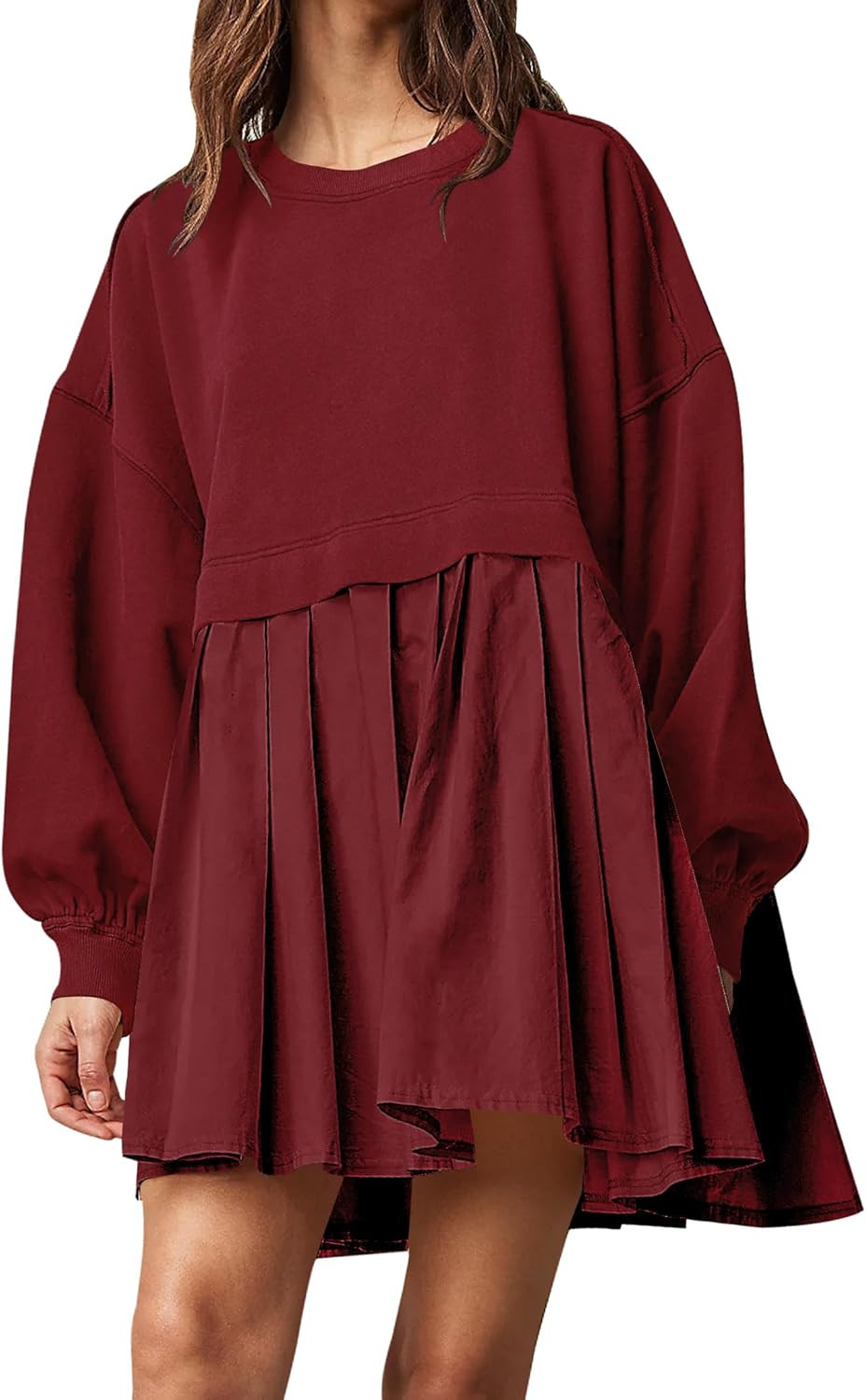 Ugerlov Womens Oversized Sweatshirt Dress Long Sleeve Crewneck Pullover Tops Relaxed Fit Sweatshirts | Amazon (US)