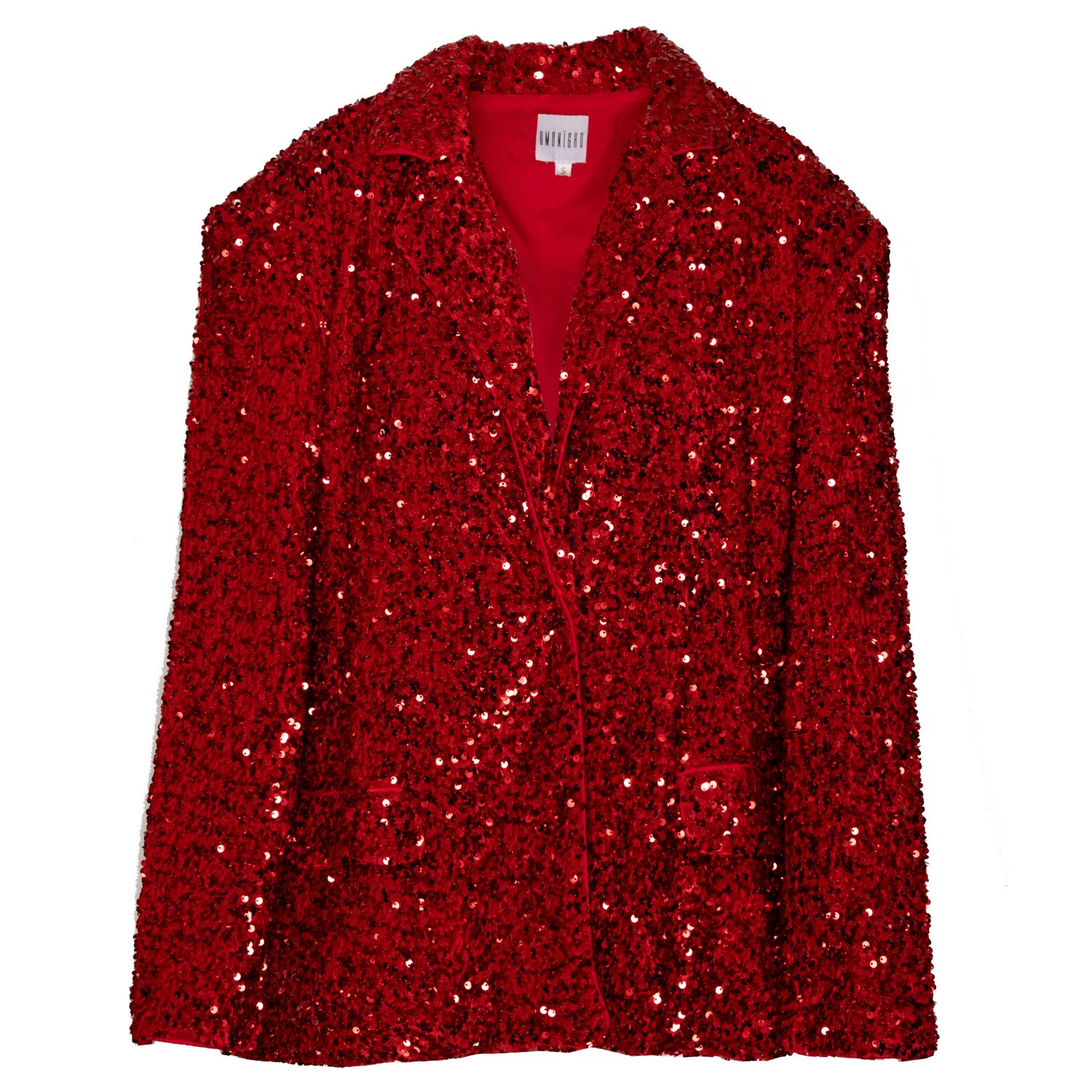 Liza Sequin Blazer In Ruby | Wolf & Badger