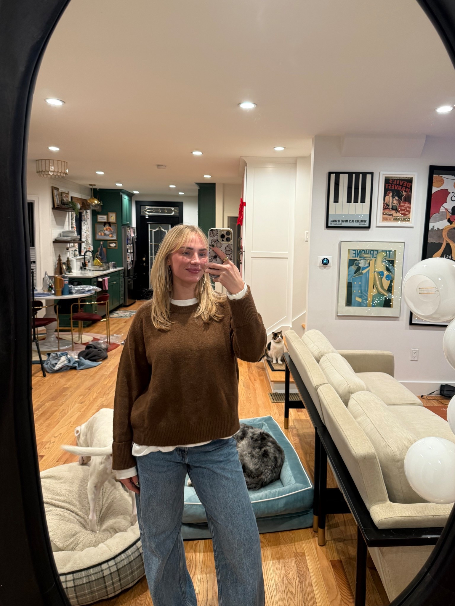 I sized up to a large in the sweater! I wear a medium tall in the undershirt so it perfectly peaks out at the bottom. Stay true to size in the low rise jeans!! The jeans are amazing because they come with a “worn in” feel and you don’t need to break them in at all. 

#LTKgrwm #LTKootd