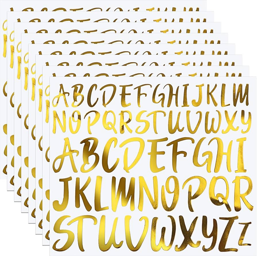 TaoBary 8 Sheets Alphabet Stickers Vinyl Letter Stickers Calligraphy Peel and Stick ABC Stickers ... | Amazon (US)