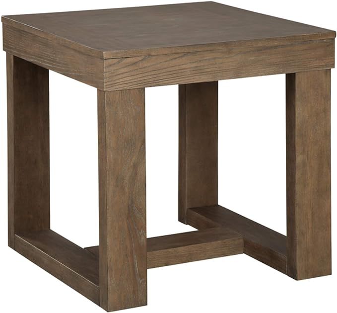 Signature Design by Ashley Cariton Contemporary Oversized Square End Table, Light Brown, 24 in x ... | Amazon (US)