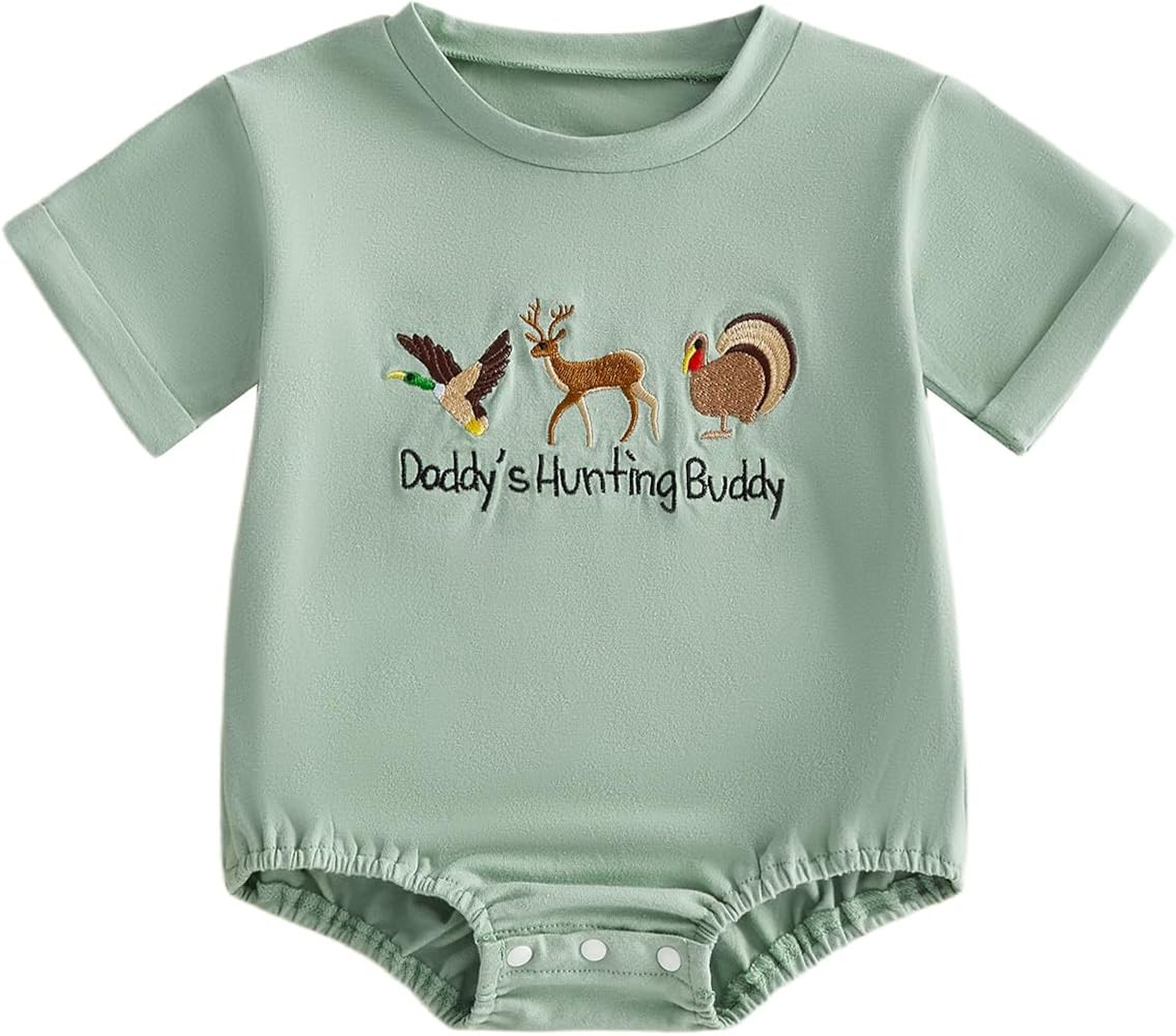 Ayalinggo Baby Boy Summer Clothes Mallard Duck Embroidery Newborn Bubble Romper Short Sleeve Body... | Amazon (US)