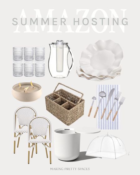Amazon summer hosting, outdoor, chairs, cooler, utensils, serve ware, wavy plates, glassware, pitcher, summer finds, amazon outdoor, napkins, caddy, food dome

#LTKHome #LTKSeasonal #LTKFamily