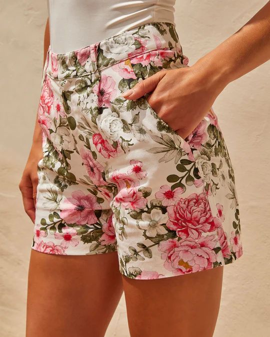 Blossom Beauty Floral Print High Rise Shorts | VICI Collection