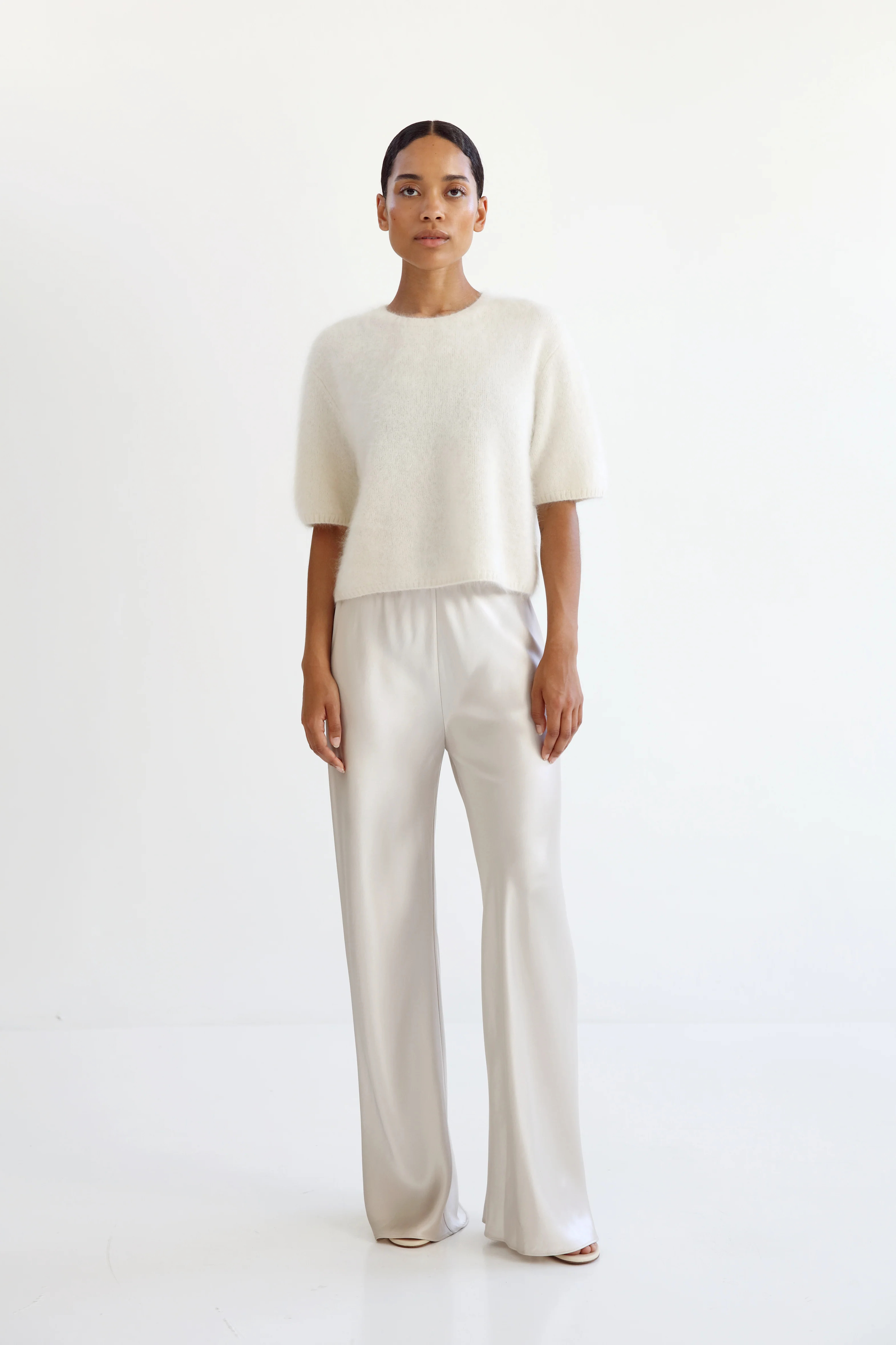 Fei Brushed T-shirt, cream | Almada Label