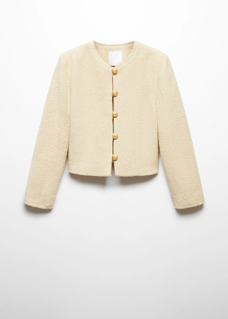 Tweed jacket with jewel buttons | MANGO (UK)