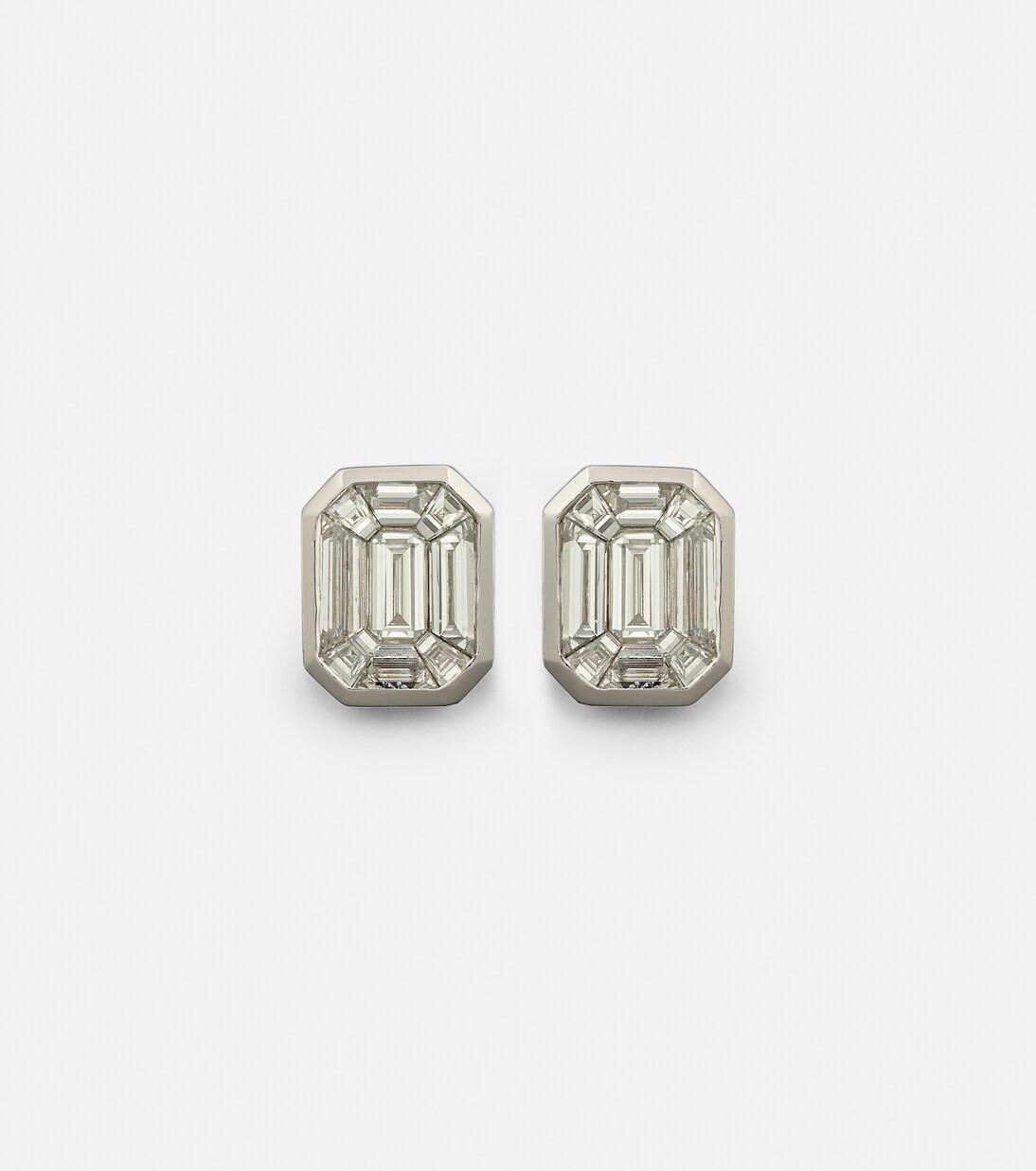 Illusion 18kt white gold earrings with diamonds | Mytheresa (US/CA)