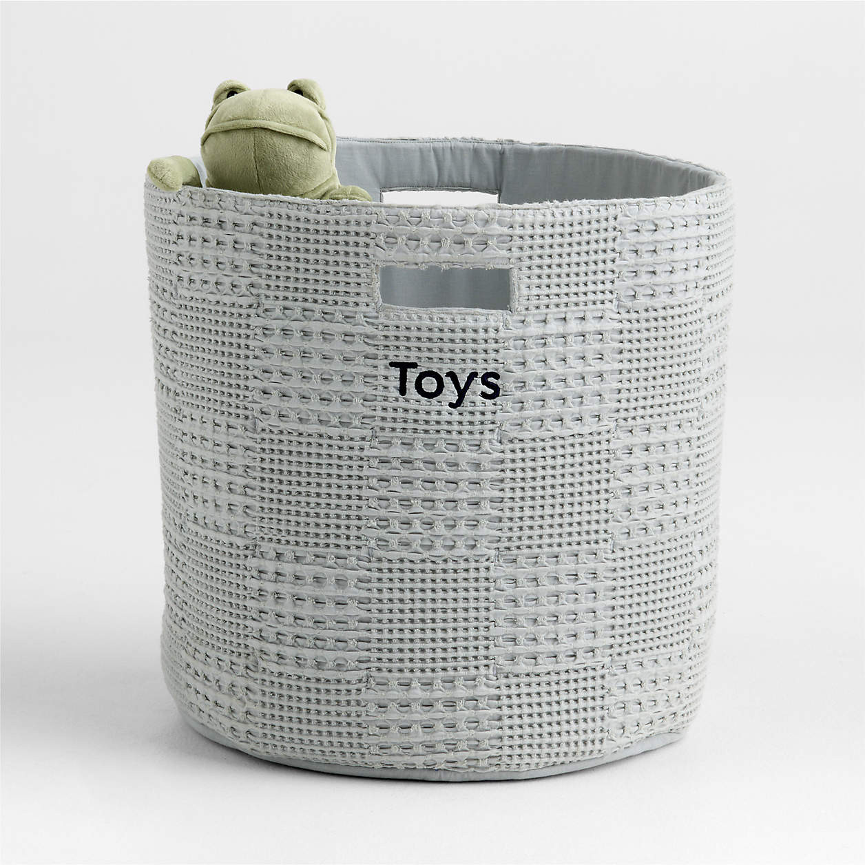 Nella Quarry Grey Floor Storage Bin with Handles + Reviews | Crate & Kids | Crate & Barrel