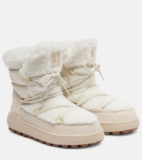 Chamonix shearling-trimmed suede snow boots | Mytheresa (UK)
