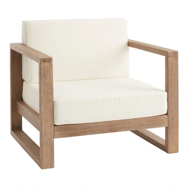 Segovia Light Brown Eucalyptus Outdoor Chair | World Market