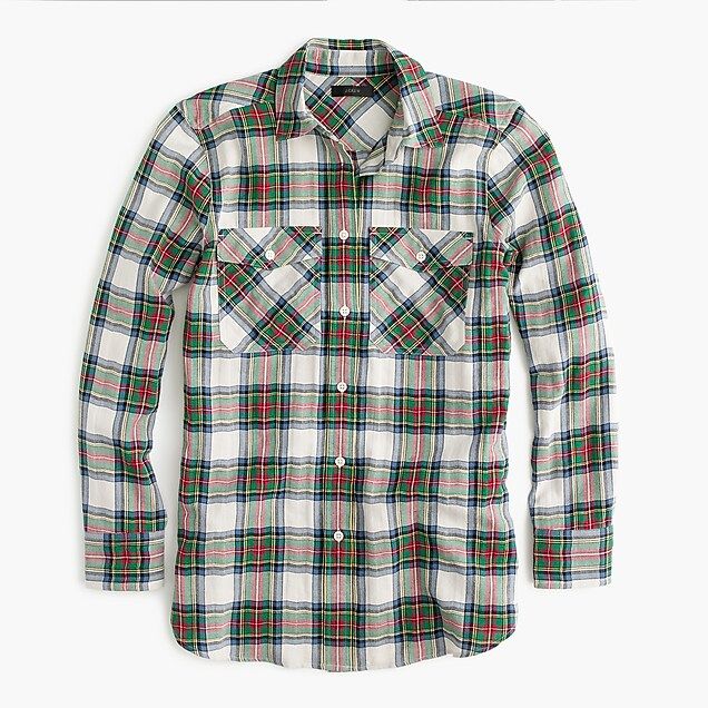 Boyfriend shirt in stewart plaid | J.Crew US