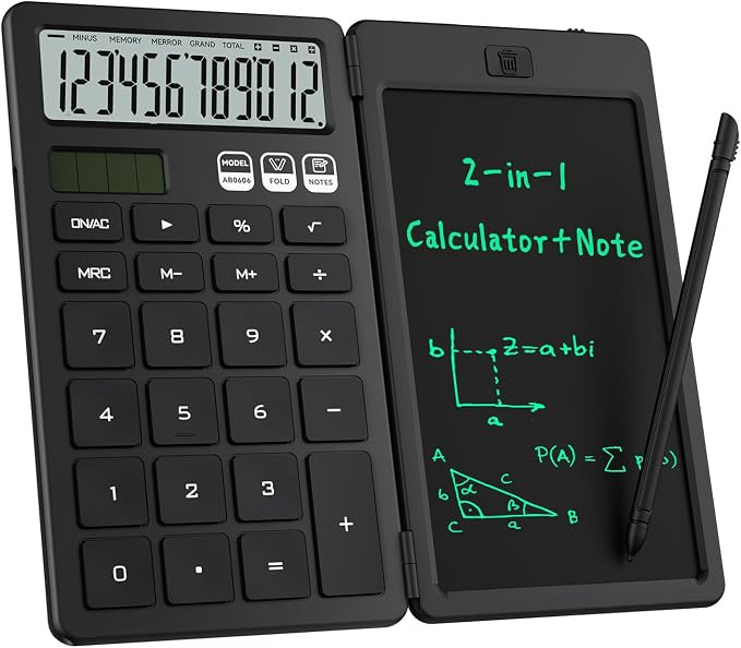 Desk Calculator with Erasable LCD Notepad Calculators ROATEE Desktop Basic Calculators for Middle... | Amazon (US)