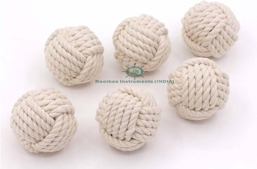 RII 6pcs 2" Nautical Decorative Rope Ball, Cotton Rope, Nautical Bowl Filler, Rope décor, Vase &... | Amazon (US)