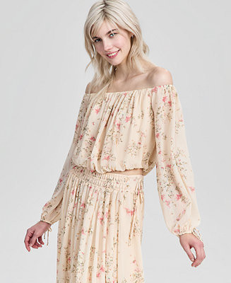 Women's Off-The-Shoulder Floral-Print Top, Macy's Exclusive | Macy's