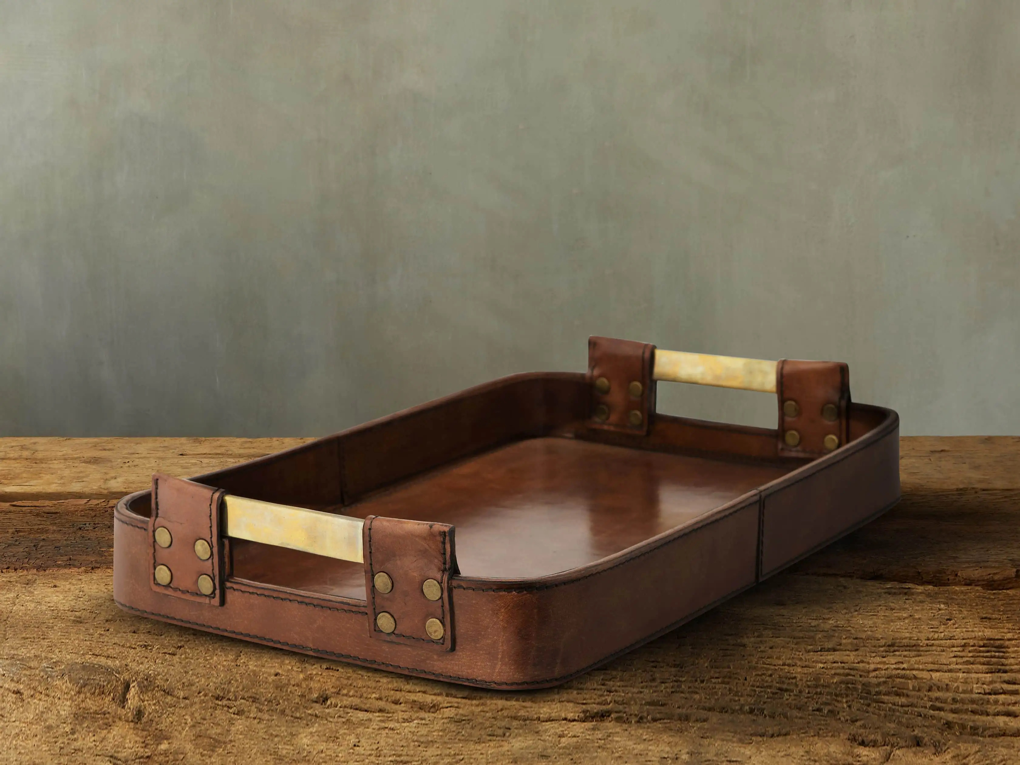 Andres Leather Tray | Arhaus