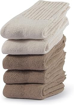 BenSorts Women's Winter Boots Socks Thick Warm Cozy Crew Socks Solid Color Gifts | Amazon (US)