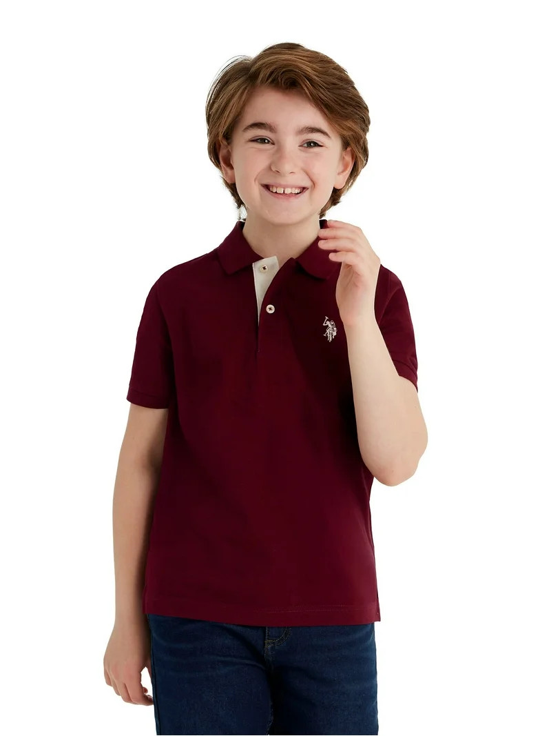 U.S. Polo Assn. Boys Short Sleeve Pique Polo Shirt, Sizes 4-18 - Walmart.com | Walmart (US)