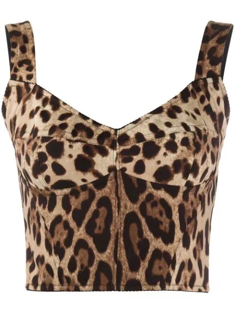leopard print bustier top | Farfetch Global