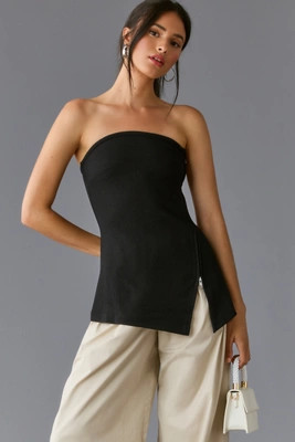 Maeve Asymmetrical-Zipper Tube Top | Anthropologie (US)