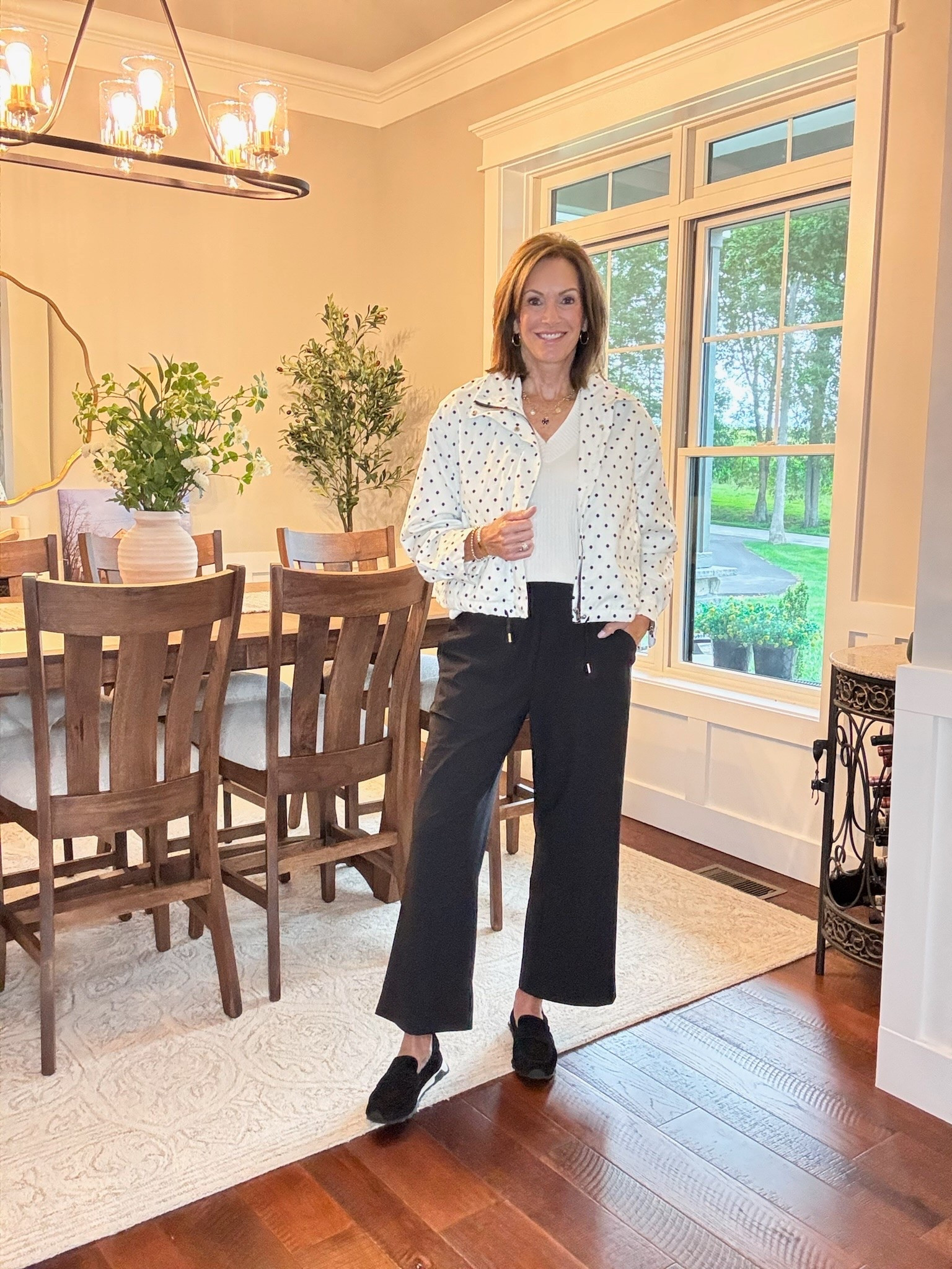 Wide leg pants - medium 
Sweater vest - medium 
Polka dot jacket - large 
Suede sneaker loafers - size 41 (if your shoe size is bigger than a 10.5 these will be too small for you) 


Casual style 
Errands 
OOTD 
Amazon
Affordable fashion
Ageless style

#LTKSeasonal #LTKTall #LTKootd