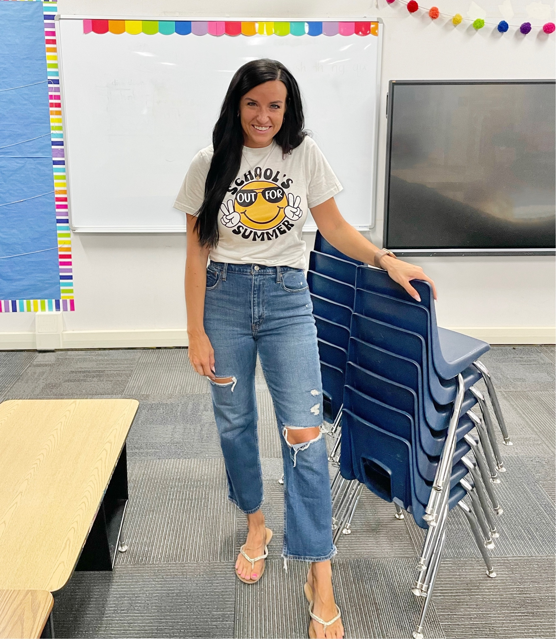Goodbye year 15 — School’s out for summer!!! ☀️ Today I got my classroom organized and cleaned up and turned in my keys for the 2 month break. 💗

These cropped jeans are great for summer, and they’re 20% off right now! (I got my normal size 4.) I also linked up my cute tee— it shipped nice and quick! (I got an XS)

• teacher tshirt • graphic tee • teacher life • Abercrombie • Abercrombie jeans • cropped straight jeans • summer jeans •

#LTKunder50 #LTKsalealert #LTKFind