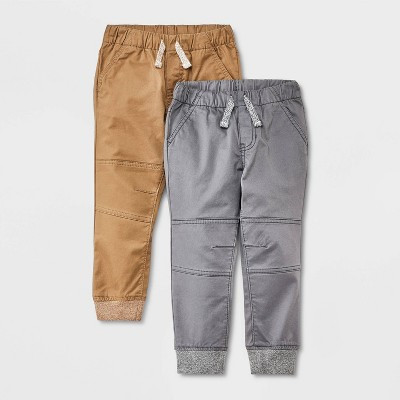Toddler Boys' 2pk Woven Pull-On Jogger Pants - Cat & Jack™ Brown/Gray 18M: Cotton Spandex, Elastic Waist, Pockets | Target