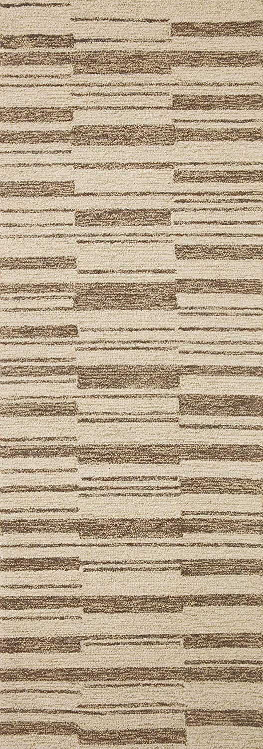 Chris Loves Julia x Loloi Polly Collection POL-04 Beige / Tobacco, Contemporary 2'-6" x 9'-9" Run... | Amazon (US)